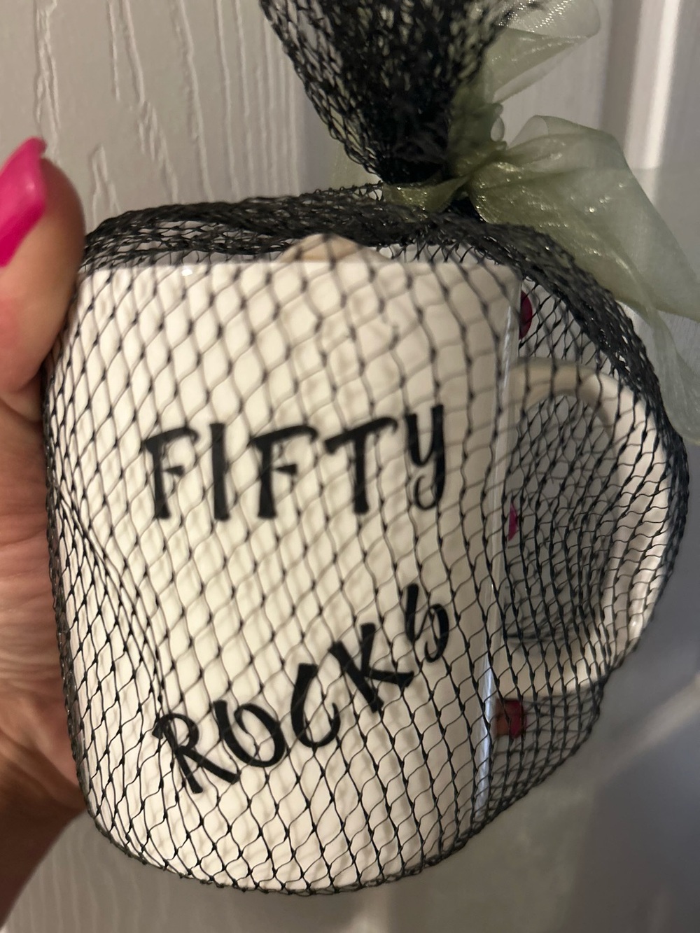 FIFTY Rocks White Ceramic Mug by
